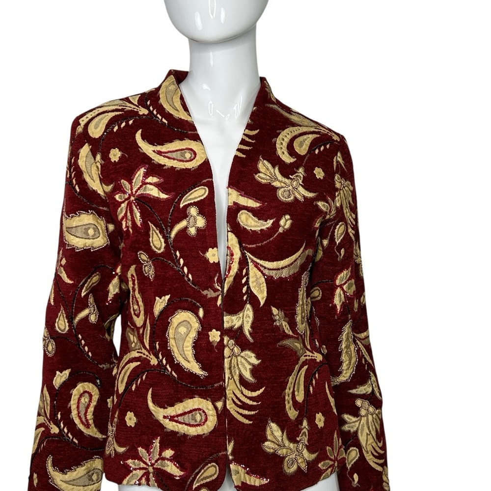 Entice Embroidered Jacket Paisley Wearable Art Women’s Medium